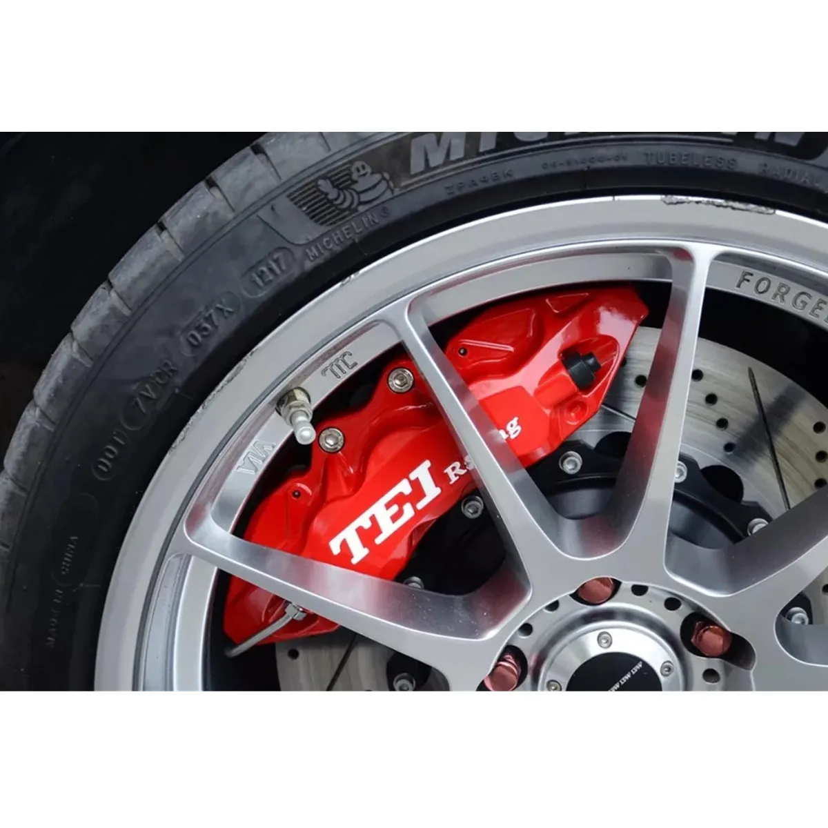  6 PISTON Big Brake Kit with 355x32mm Slotted Drilled Disc Rotor 18Inch Wheel For CIVIC
