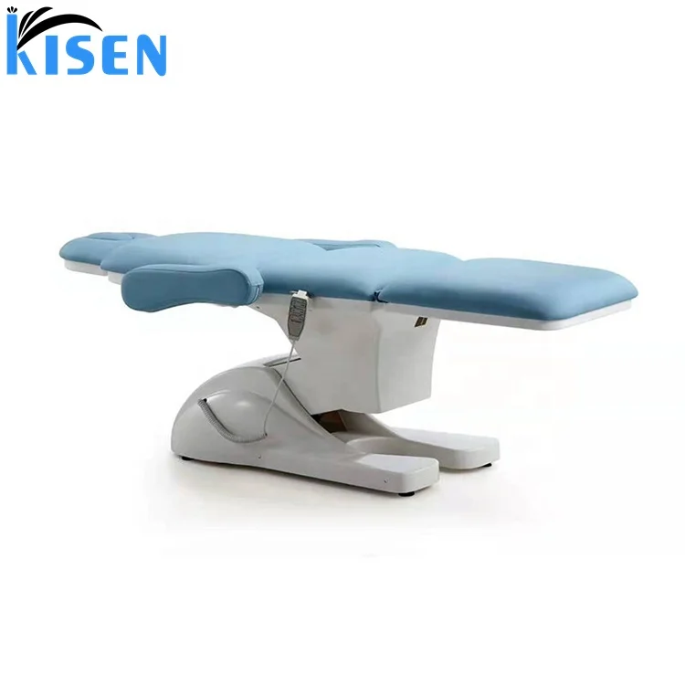 Wholesale high end beauty massage bed 3 set motor with disinfection cabinet drawers with magnifying glass lamp and stool