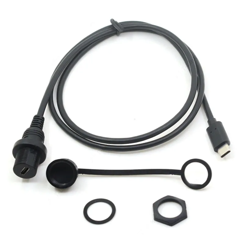 IP67 Waterproof Round panel mount cable usb c male to female  extension cord cables