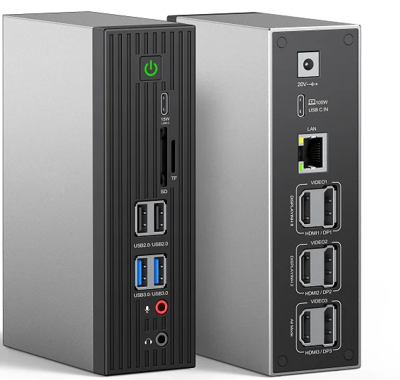 USB C док-станция производства QGeeM USB концентратор с 4K HDMI Quad монитор порта Thunderbolt 3 с сhrome os MAC OS док-станция для ноутбука