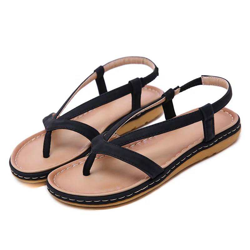 2019 Fashion Custom Soft Sole Comfortable Summer Women Femme Flats Sandals