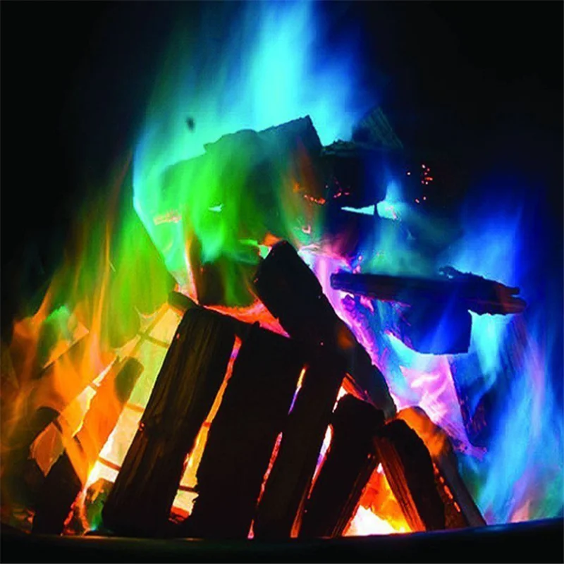 30G Colorant Wood Burning Color Fire Flame Mystical Fire Camping Pouches Art Color Changer Powder Colour Fire Magic