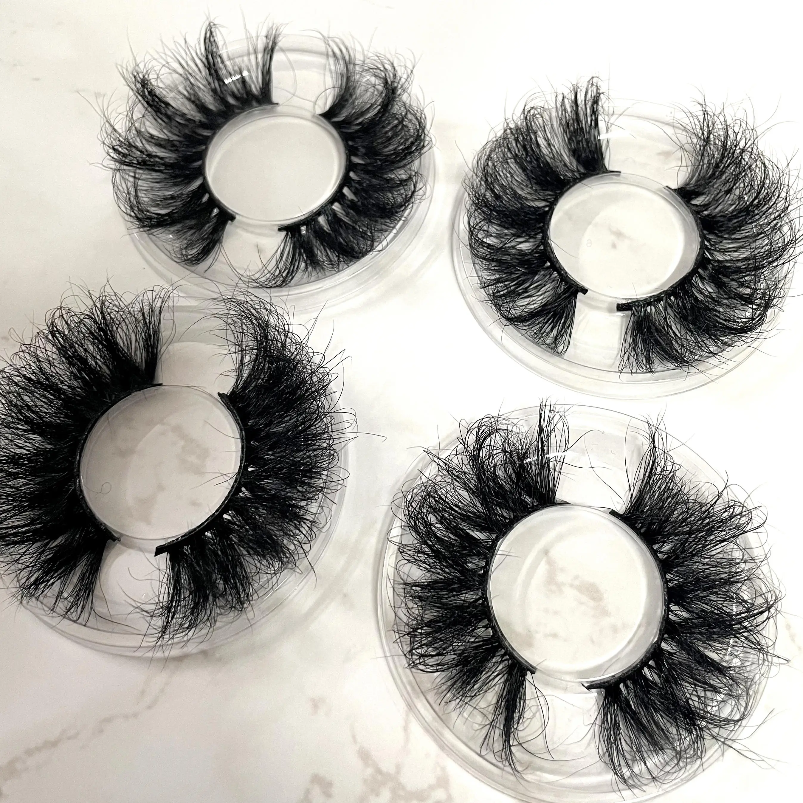Free samples 5d mink full strip eyelashes wholesale fluffy lashes3d wholesale vendor 25mm eye lashes trays