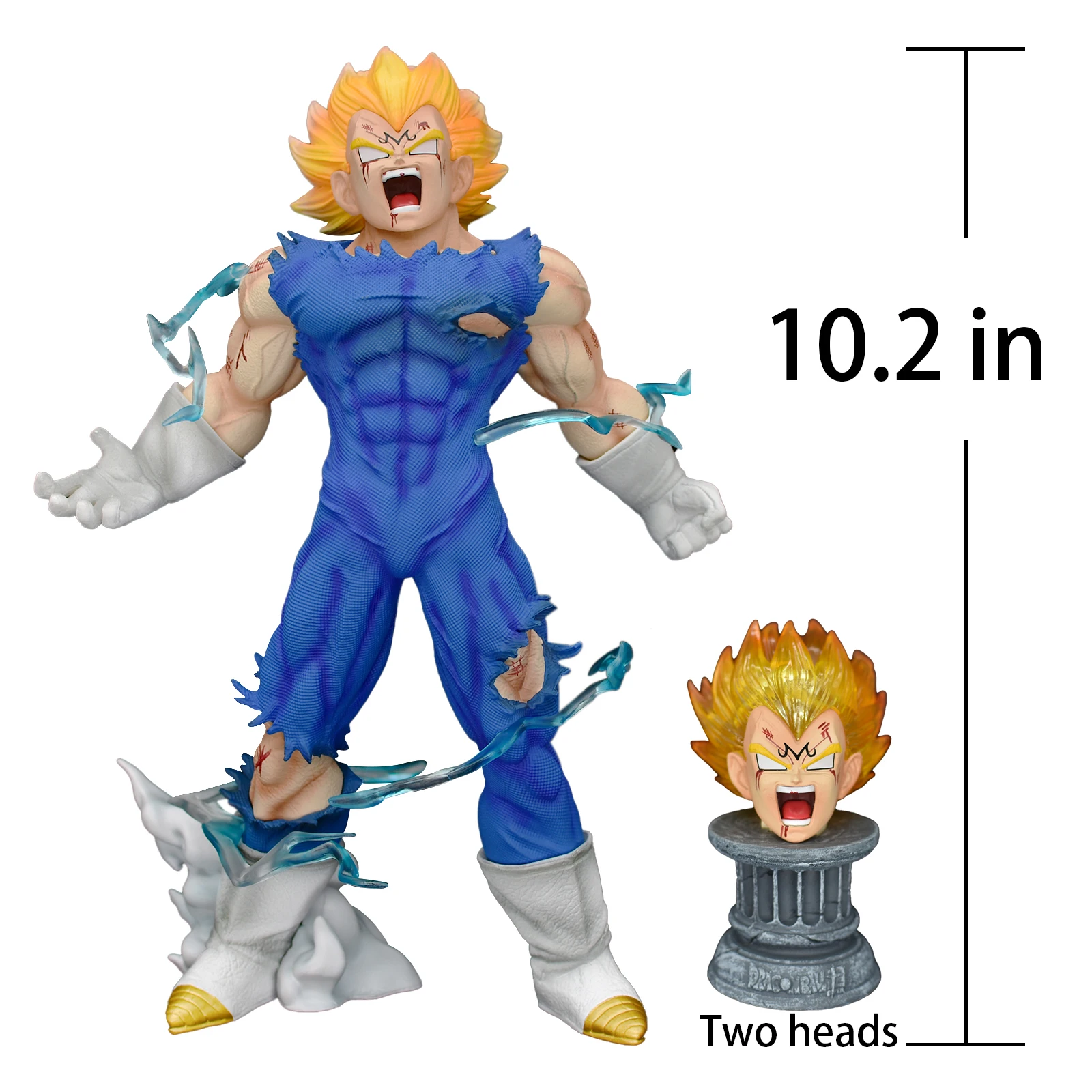 OEM PVC Anime figure toys DBZ 26cm Two heads Vegeta Dragon balls Goku figure Lightning effect