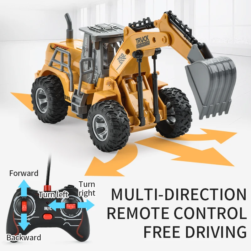 ITTL Hot sale chargeable rc model excavator toys plastic construction truck toys