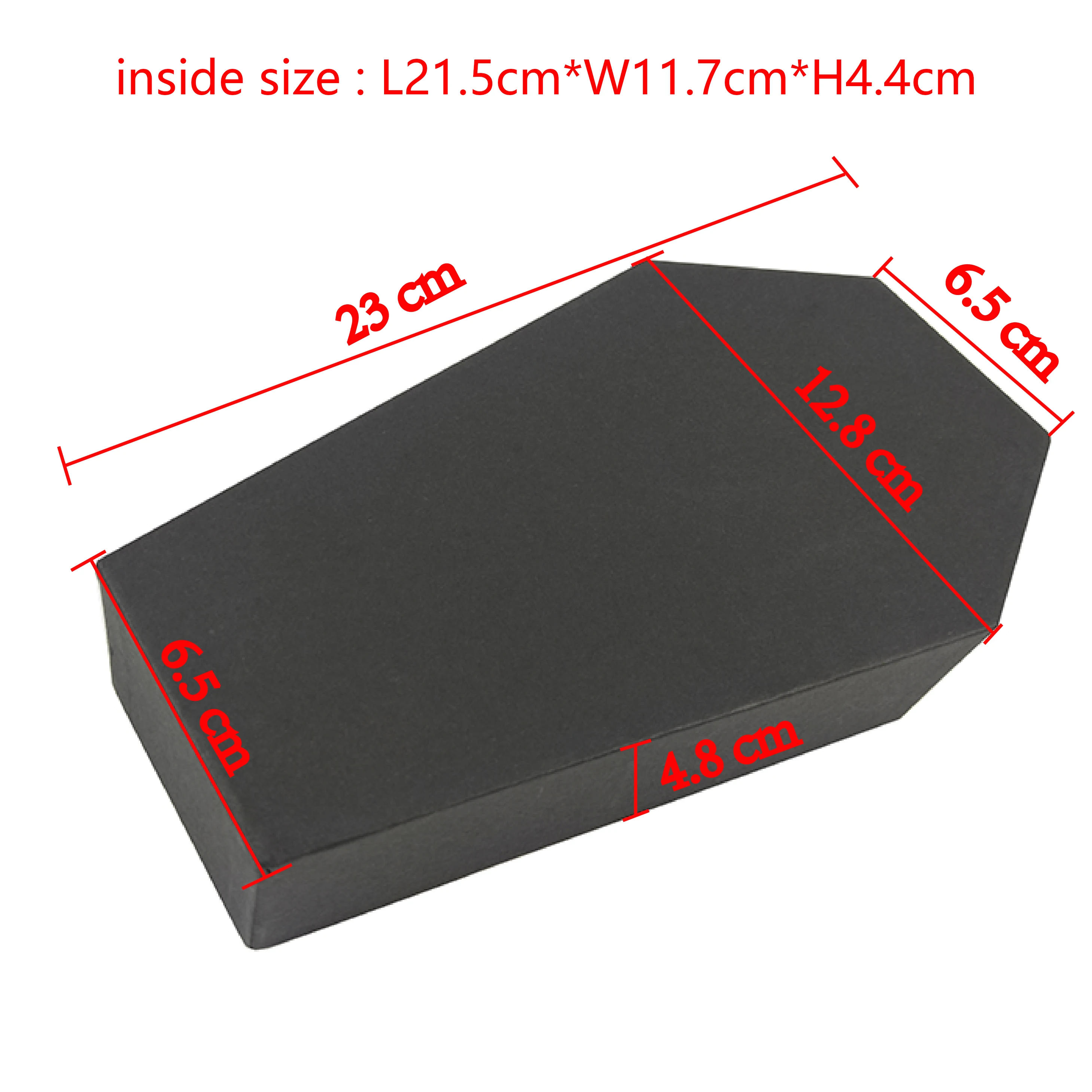Custom small  mini black paper cardboard Gothic coffin shape  makeup nail tips shoe jewelry clothing packaging  gift box