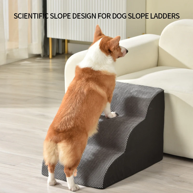Custom 3 Steps Pet Stairs High Density 30D Foam Removeable Pet Steps Stairs for Dogs and Cats Pet Stairs