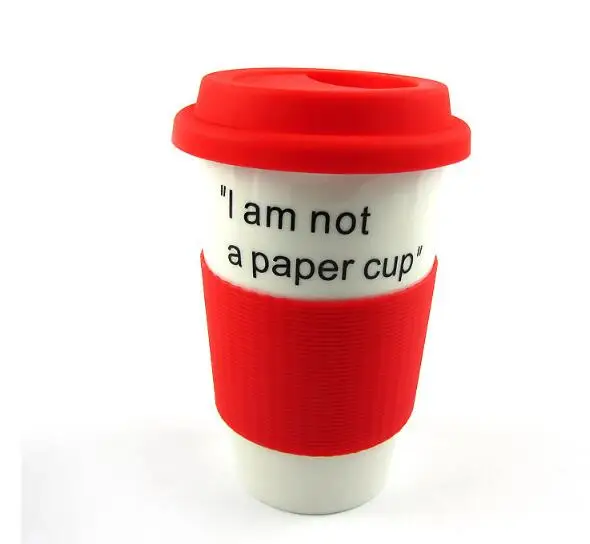 ceramic double wall ceramic mug with silicone lid and sleeve interior travel mug