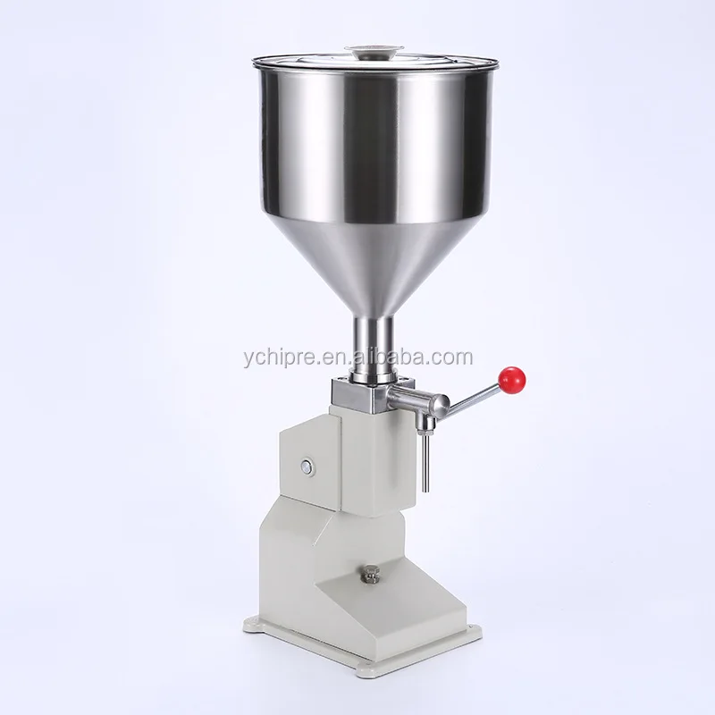 semi automatic soda can cosmetic tomato sauce paste ice cream cup yogurt a03 cone filling machine with triangle pinion hopper