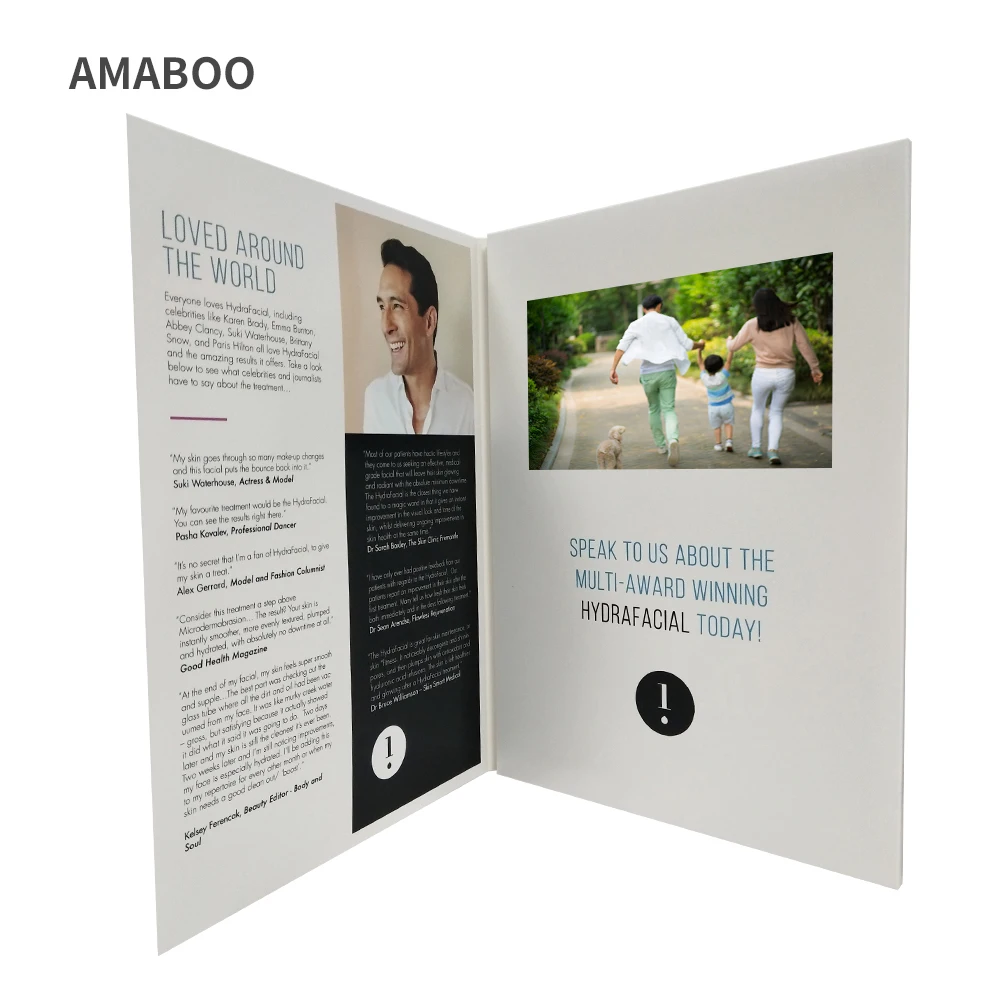 Hot sale printing player digital LCD screen 7 inch advertising greeting cards lcd invitation video brochure