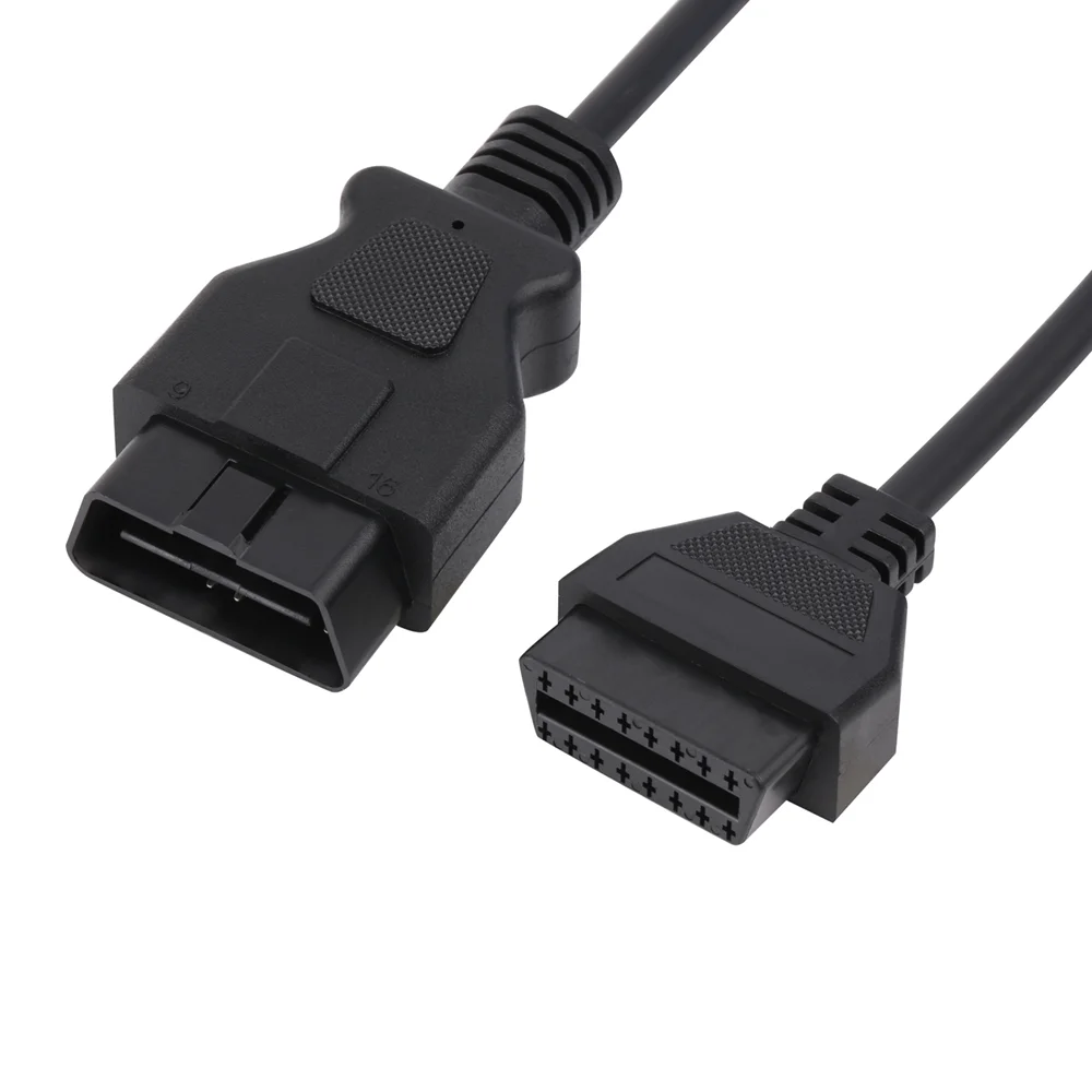  Custom 16 pin male female j1962 car obd ll 2 obd2 ii obdii connector extension