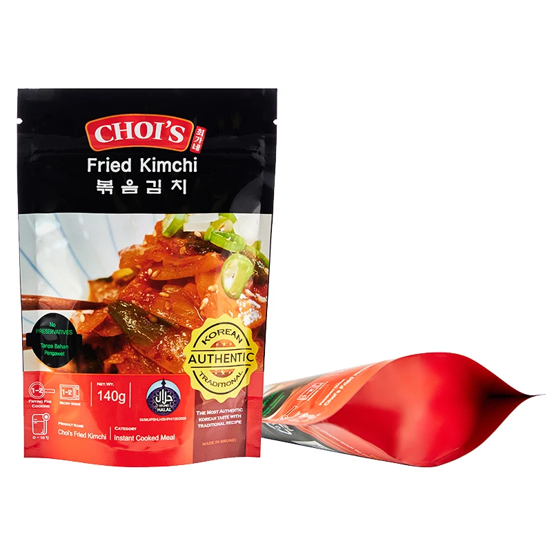 450G 110Microns PA/PET/PE Registered Matte High Barrier Custom Branded Korean Wet Food Stand Up Packaging Bag With Tear Notch