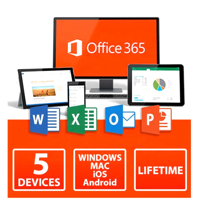 Wholesale Mc Office 365 Lifetime License For 5 Devices Pc And Mac Office 365 100% Online Activation Account+Password