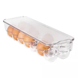 PET Stackable Storage Container Organizer Egg Storage Box Refrigerator Egg Drawer Bins
