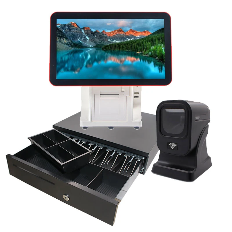 Factory Price Touch Pos 15 Inch Dual Screen Pos Payment Systems Plus Kitchen Printers