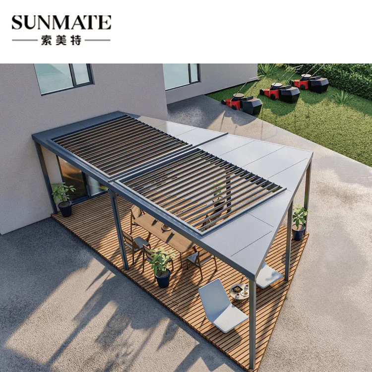 Cost of  3 meter op 4 meter 10x5 3m x 5m 8x8 outdoor gazebo garden frame aluminum pergola with louvre roof