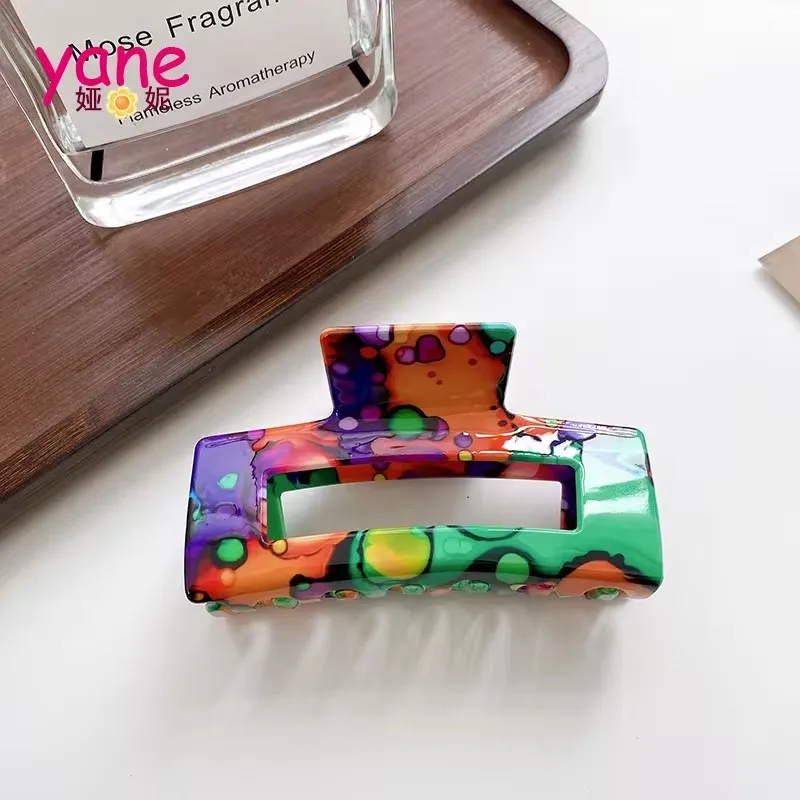 New arrival Hair clips Acetic acid imitate printing process hair claw disc shark clip