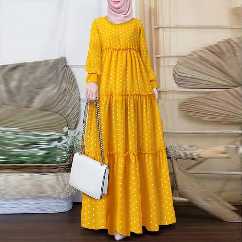 New OEM Service Jalabiya For Men Embossed Galabia Woman Muslim Dress Support Flower Skirt