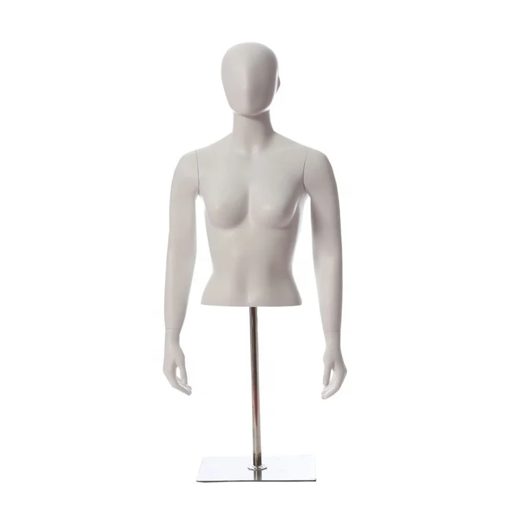 
Fashion design plastic half body girl dress clothing display female torso mannequin with arms 