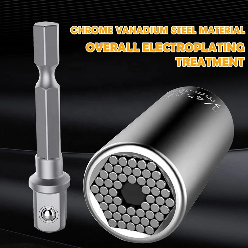 Многофункциональный набор инструментов с храповым механизмом 7 мм-19 мм, универсальная втулка, адаптер для электрической дрели, торцевой Универсальный торцевой ключ