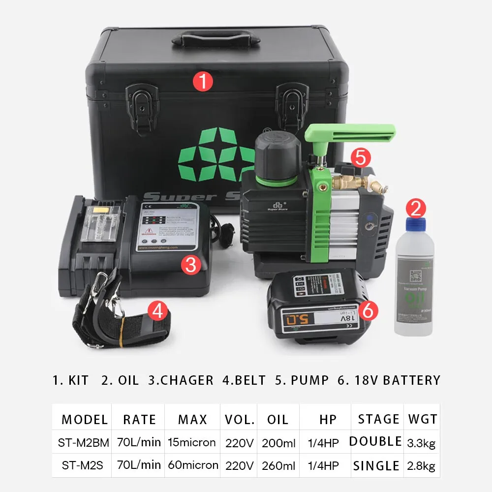 Super Star ST-M2S C2BM Vacuum Pump 1.5/2.5 Liters Vacuum Pump Brushless Motor Pump Lithium Battery Rechargeable DSZH Suction
