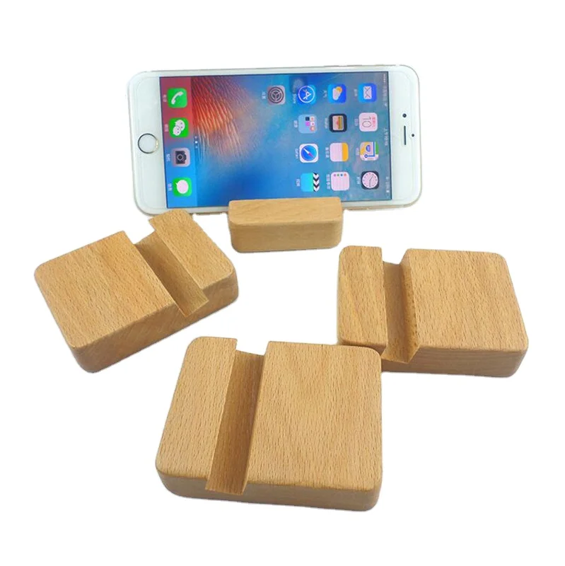 Creative wood mobile phone bracket black walnut base solid wood lazy wood base beech square bracket factory