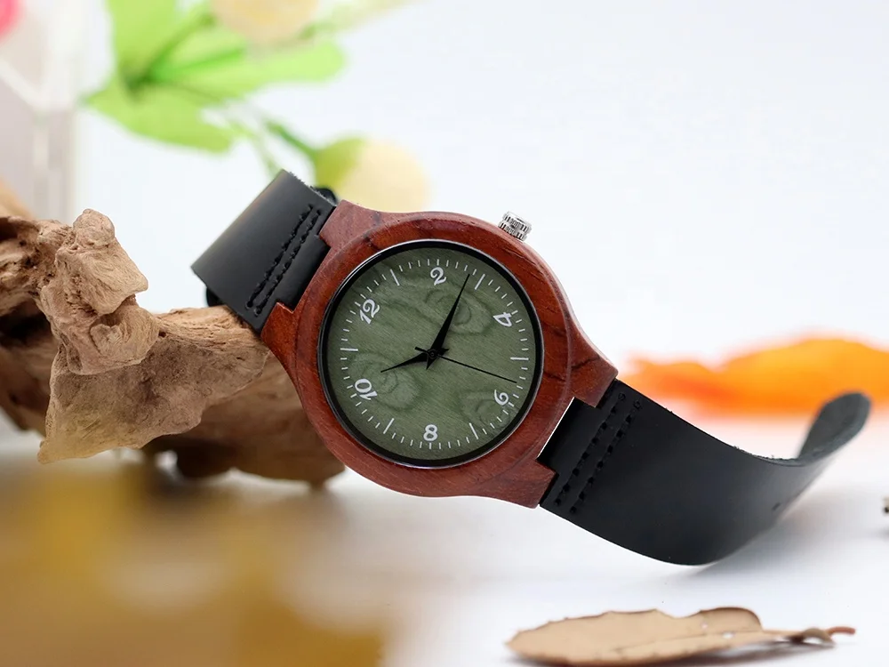 Good GOOD BRAND Minimalist Wood Watch Custom Wooden Wristwatch Leather Strap for Men and Women