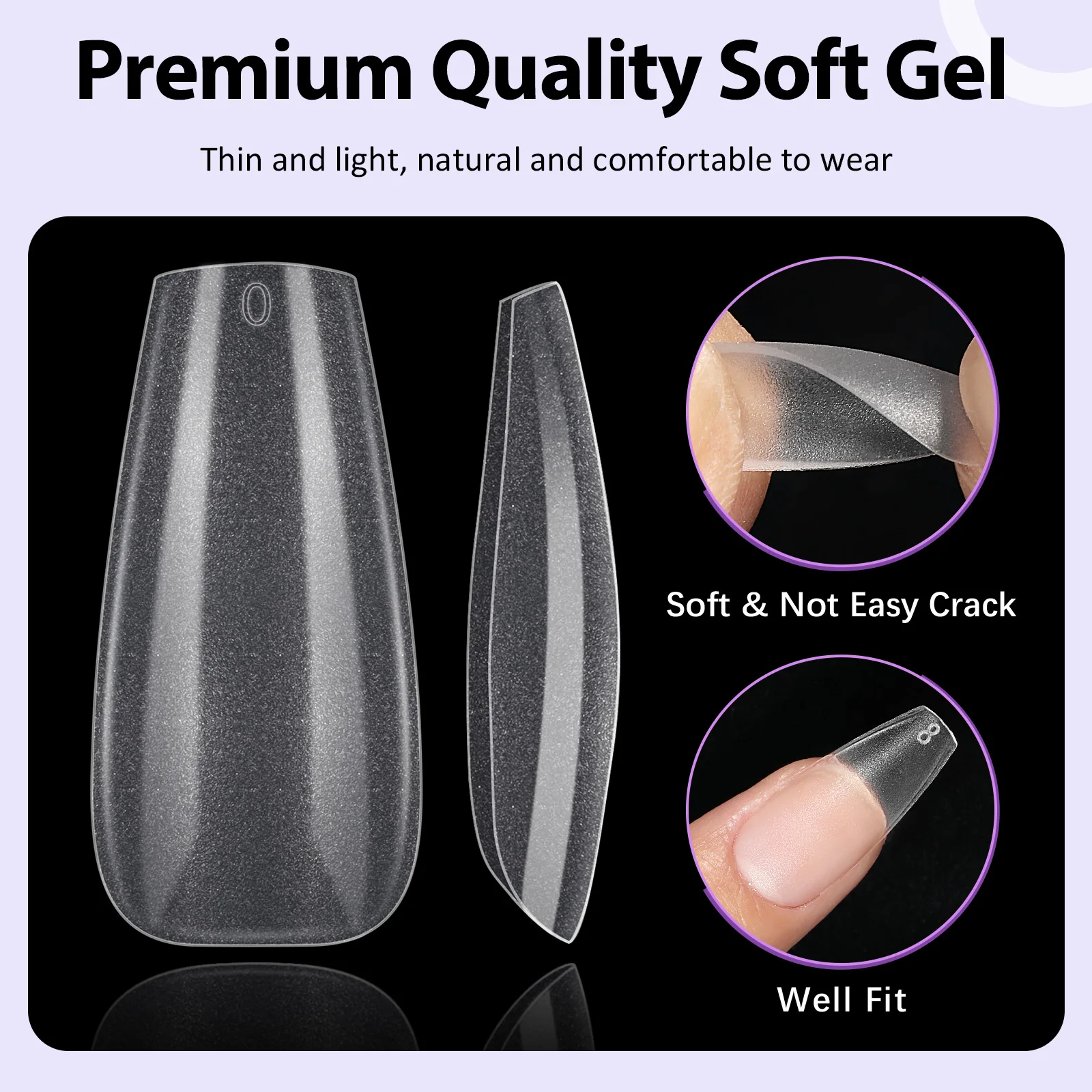 Btartbox УФ-гель лак для клей ногтей Советы Комплект акрил XL балерина гроб накладные ногти с клеем