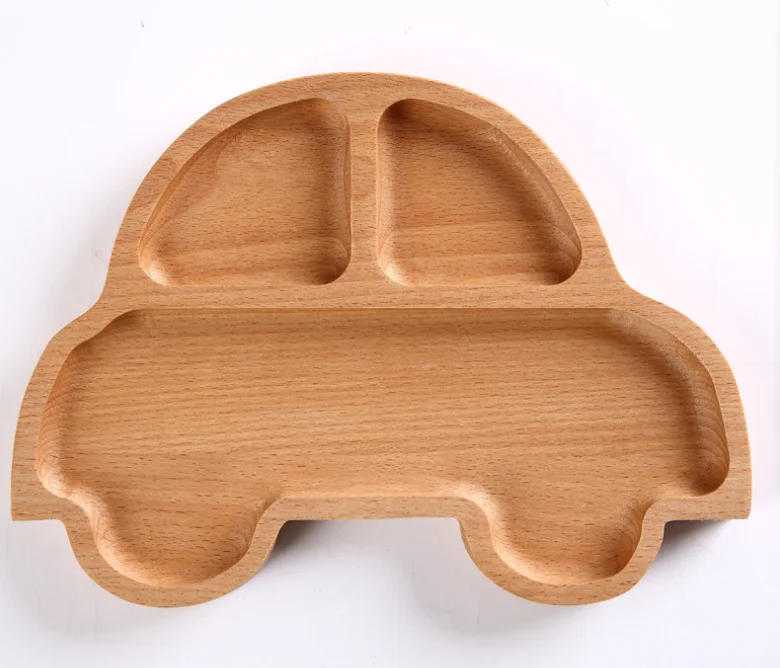 Factory direct wholesale custom car shape dinner plate wooden