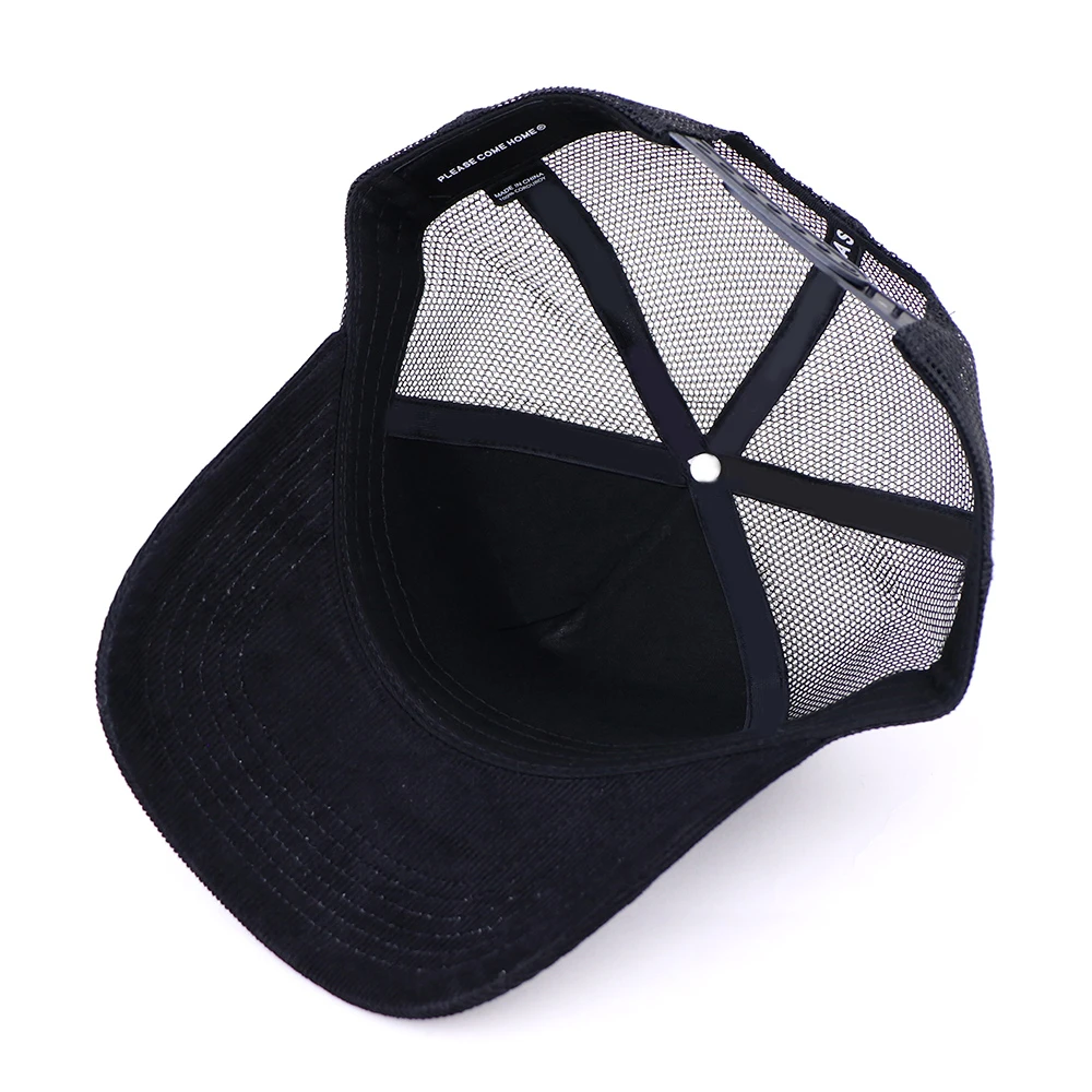 Летняя дышащая черная сетчатая Вельветовая Кепка
