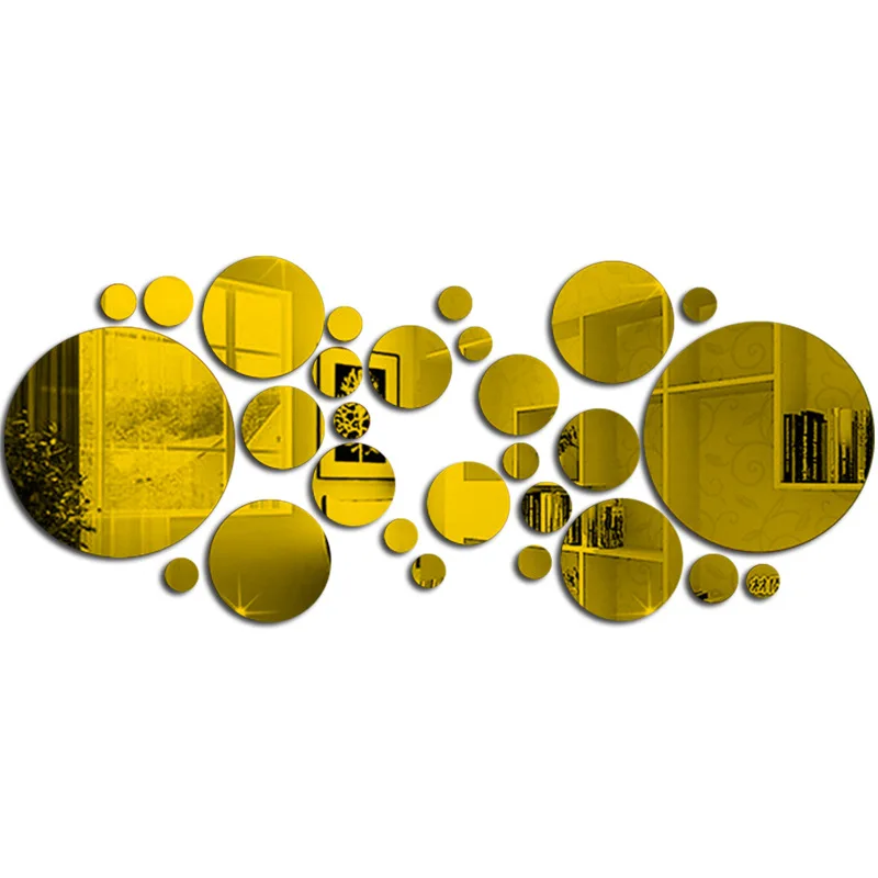 26pcs 3D Mirror Wall Sticker Round Mirror DIY TV Background Room Stickers Wall Decor bedroom Bathroom Home Decoration mirror