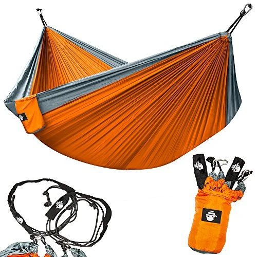 Legit Camping - Double Hammock Lightweight Parachute Portable Hammocks For Hiking Travel Backpacking Beach Yard Gear Includes &