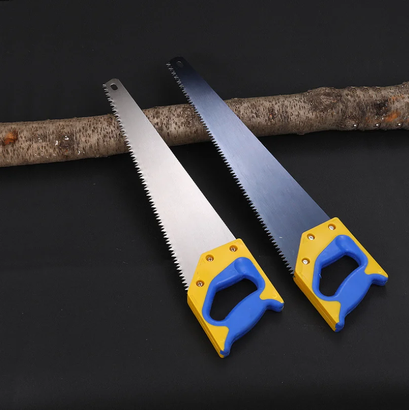 Zhixin 65Mn steel aggressive teeth hand saw with double color plastic TPR handle
