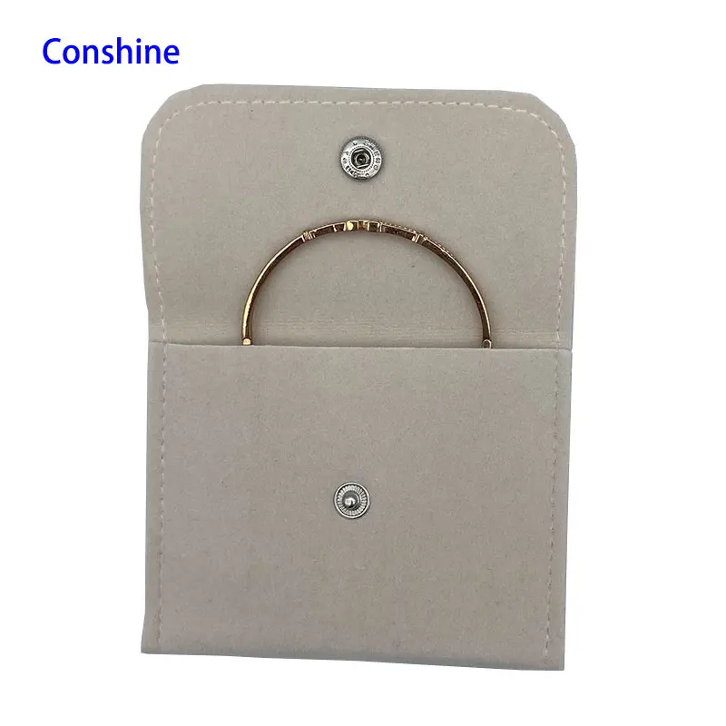 custom logo box suede travel velvet button insert satin white ribbon silk jewelry bag gift pouch necklace earring ring packaging