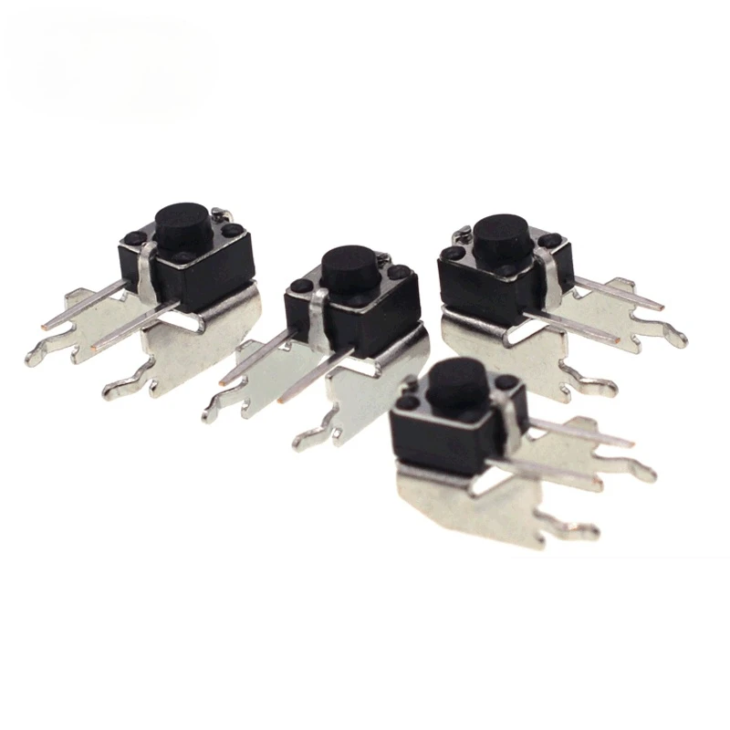 Micro Momentary Tactile Push Button Switch 6*6*4.3/5/6/7/8/9.5/10/18mm Right Angle With stent 4pins DIP Micro tact Switch