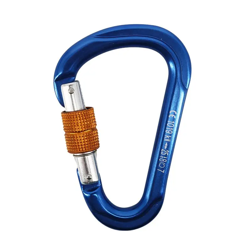 Muti-function 30KN Snap Hook Aluminum Screw Gate Locking Carabiner Climbing for Outdoor Climbing Activity