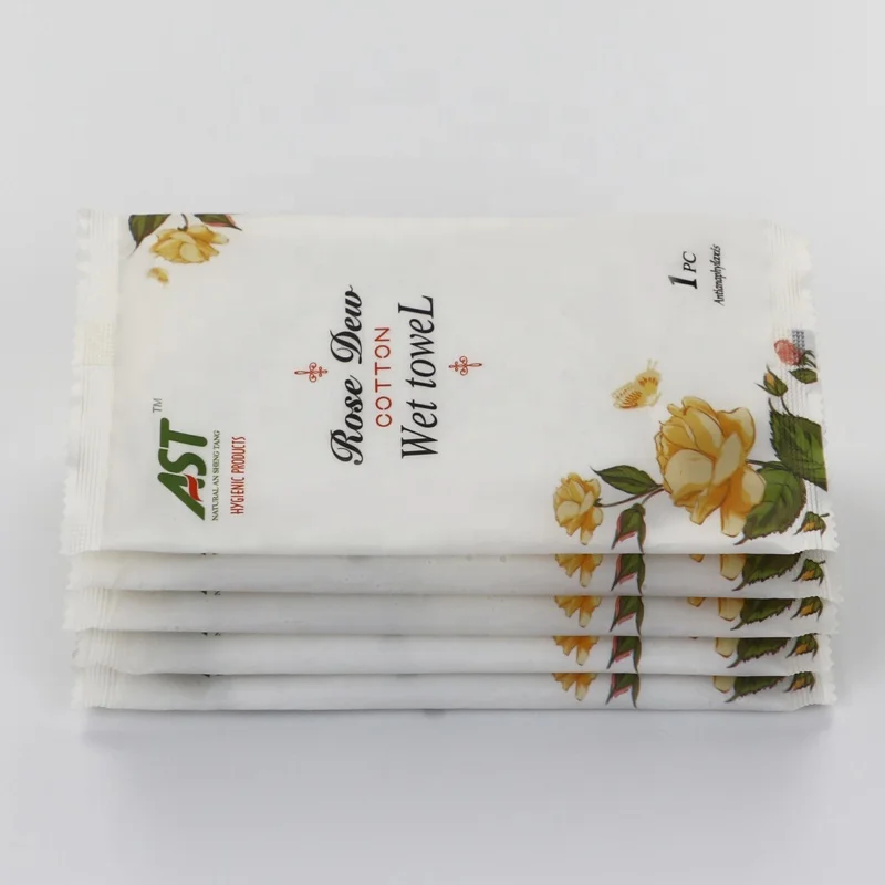 
disposable cotton refreshing wet hand towels Moist Towel single pack wet Napkin 