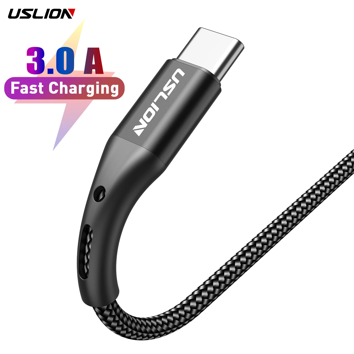 USLION 3M USB Type C Cable 3A Fast Charging USB Cable Type-C Mobile Phone For Samsung S22