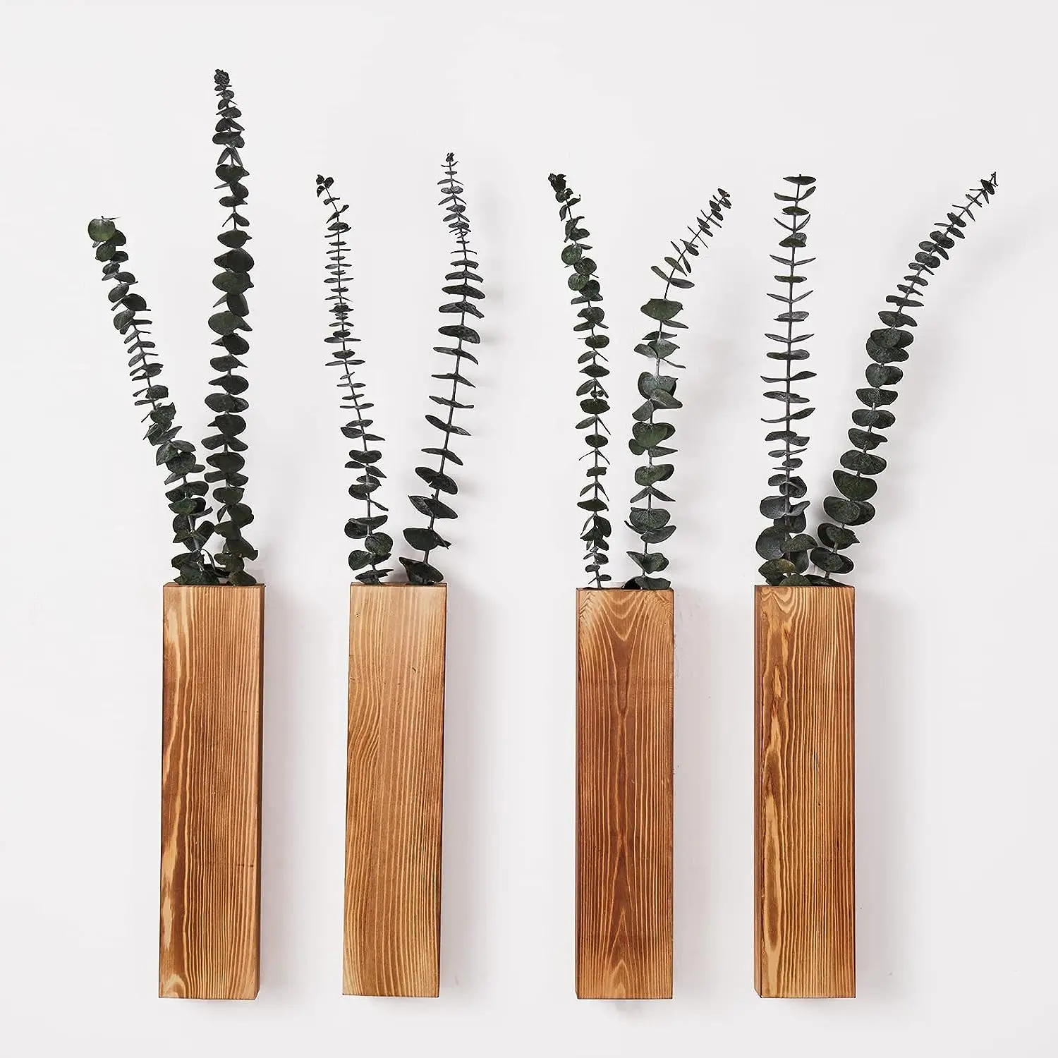 Wood Wall Decor Wooden Pocket Wall Vases 3 Pack Wall Planters for Indoor Plants Dried Flowers and Faux Greenery Plants