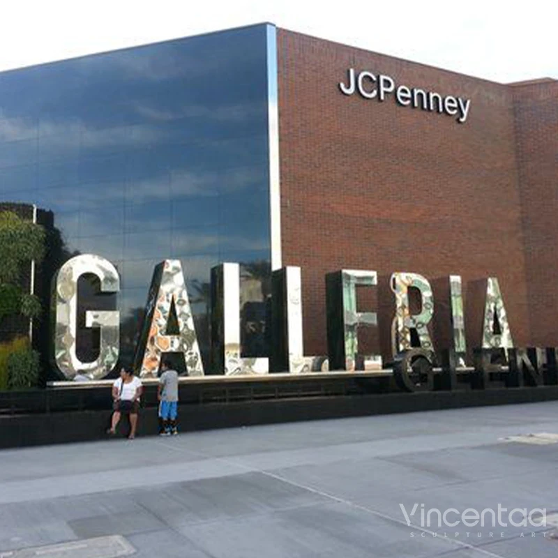 Vincentaa Large Stainless Steel Park Sign Floor Signboard Making 3D Customizable Acrylic Sculpture