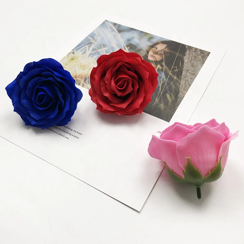 Christmas Decorations Yiwu Factory Direct Sales Artificial 6 layer Soap Flower Rose Heads Bouquet Wedding Wall Handmade DIY Art