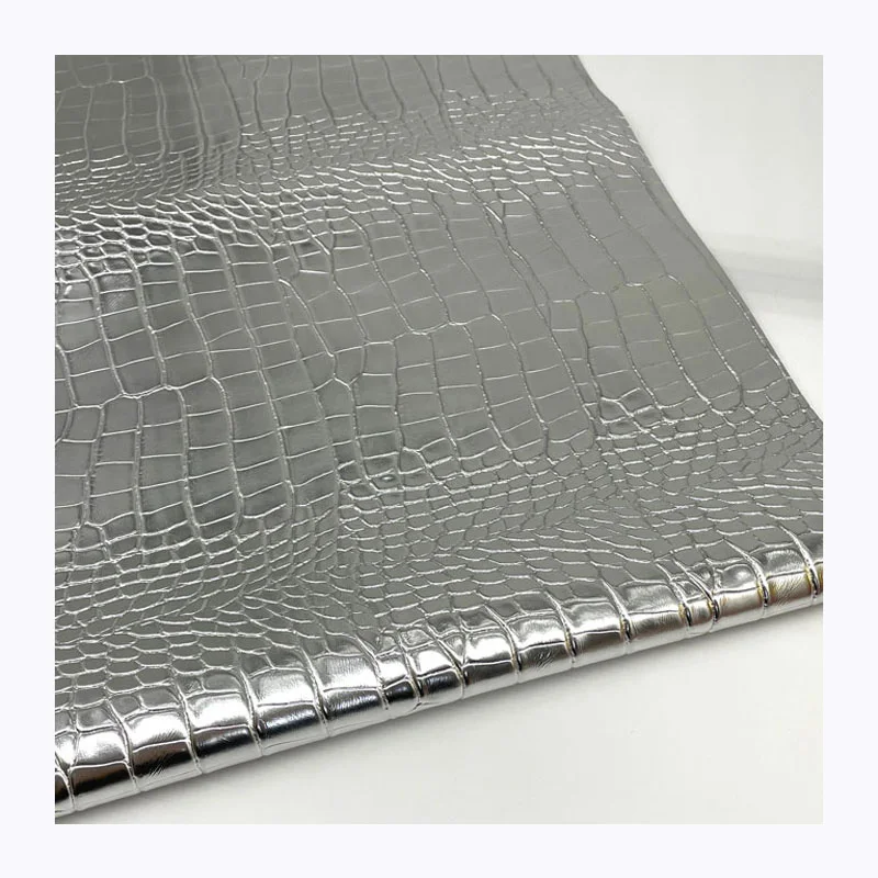 Rolls Alligator Crocodile Patterns Embossing Woven Synthetic Artificial Faux PVC Leather Fabrics Marrant Material for Package