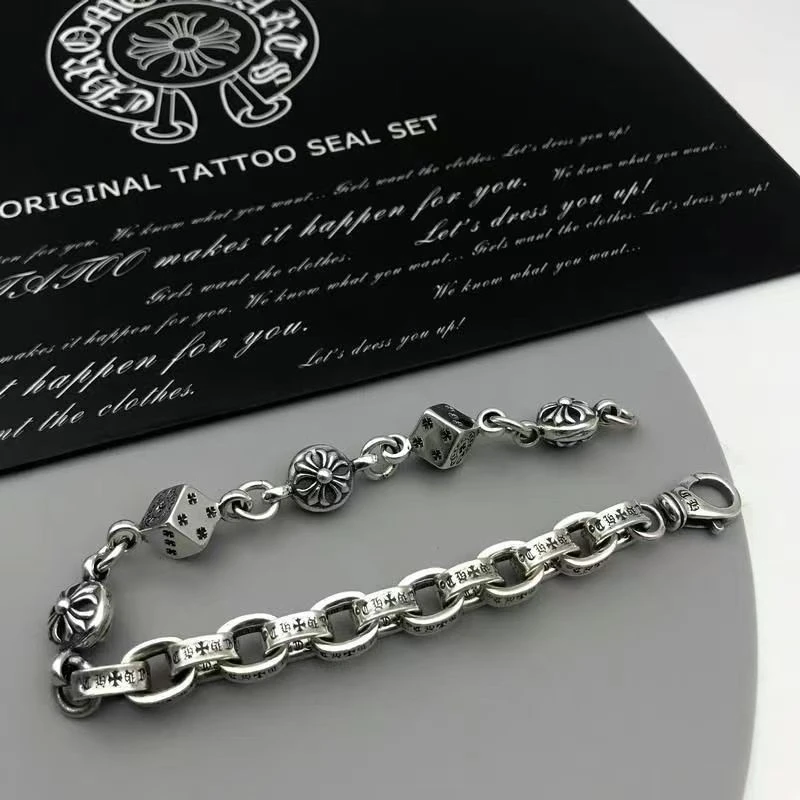 Silver Cross Dice Bracelet Charms Cuff Bangle Bracelet Vintage Gothtic Punk Bracelet Gifts for Women Men