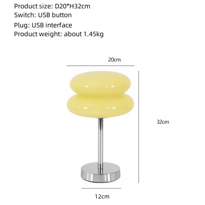Creative Hamburger Lamp Bedroom Bedside Atmosphere Light Home Decoration Eggs Tart Table Lamp LED Glass Novelty AC Modern CN;GUA