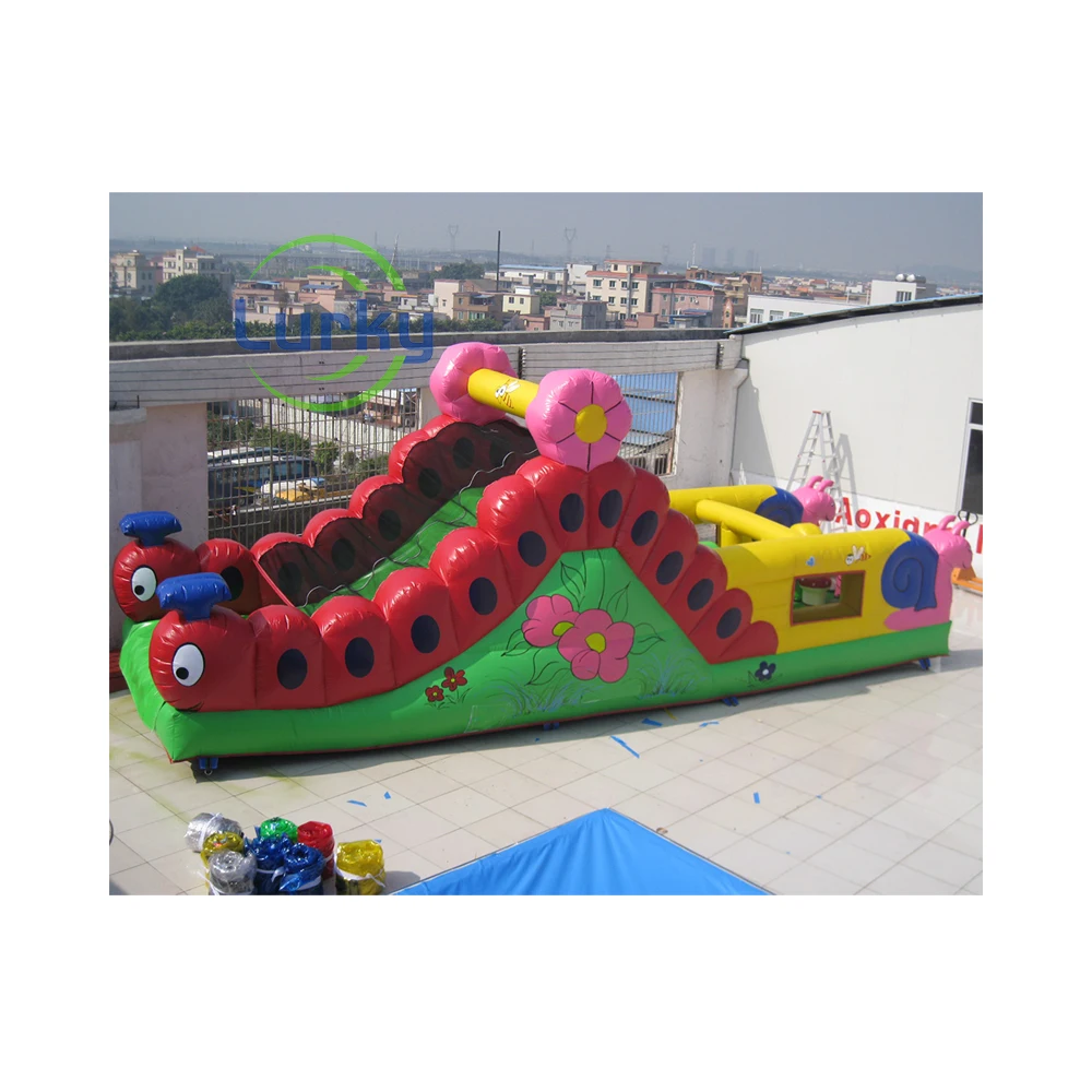 Funny Theme Park Inflatable Bouncy Obstacle Commercial Children  Cartoon Jumping Bounce House For Sale