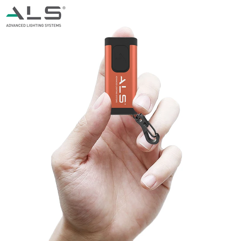 Мини-фонарик ALS 60lm, перезаряжаемый светодиодный фонарик с функцией брелока, супер яркий мини-фонарик для студентов