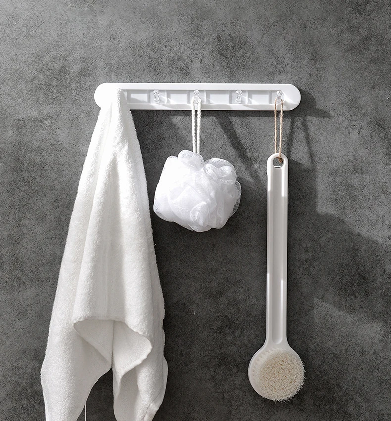 Bathroom punch-free strong adhesive coat hook towel hanger door rear wall hanging sliding hook