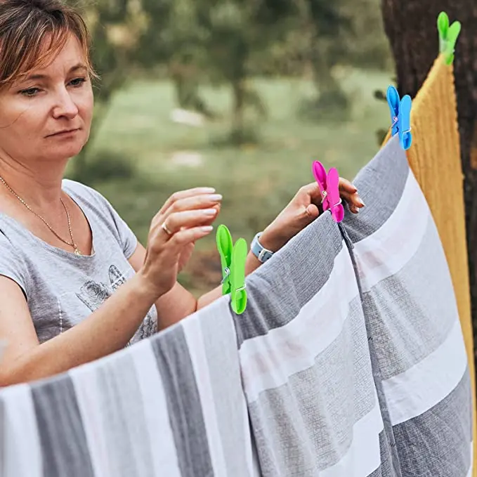 Высококачественные сверхпрочные шпильки для стирки одежды с пружинами, бытовые неподвижные пластиковые прищепки с защитой от ветра и воздушной сушкой