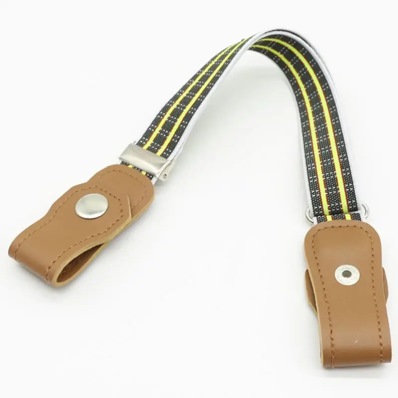 Kids Fashion High Elastic Canvas Belt With PU Button Without Buckle Adjustable Free Elastic Stretch Belts For Children 815148