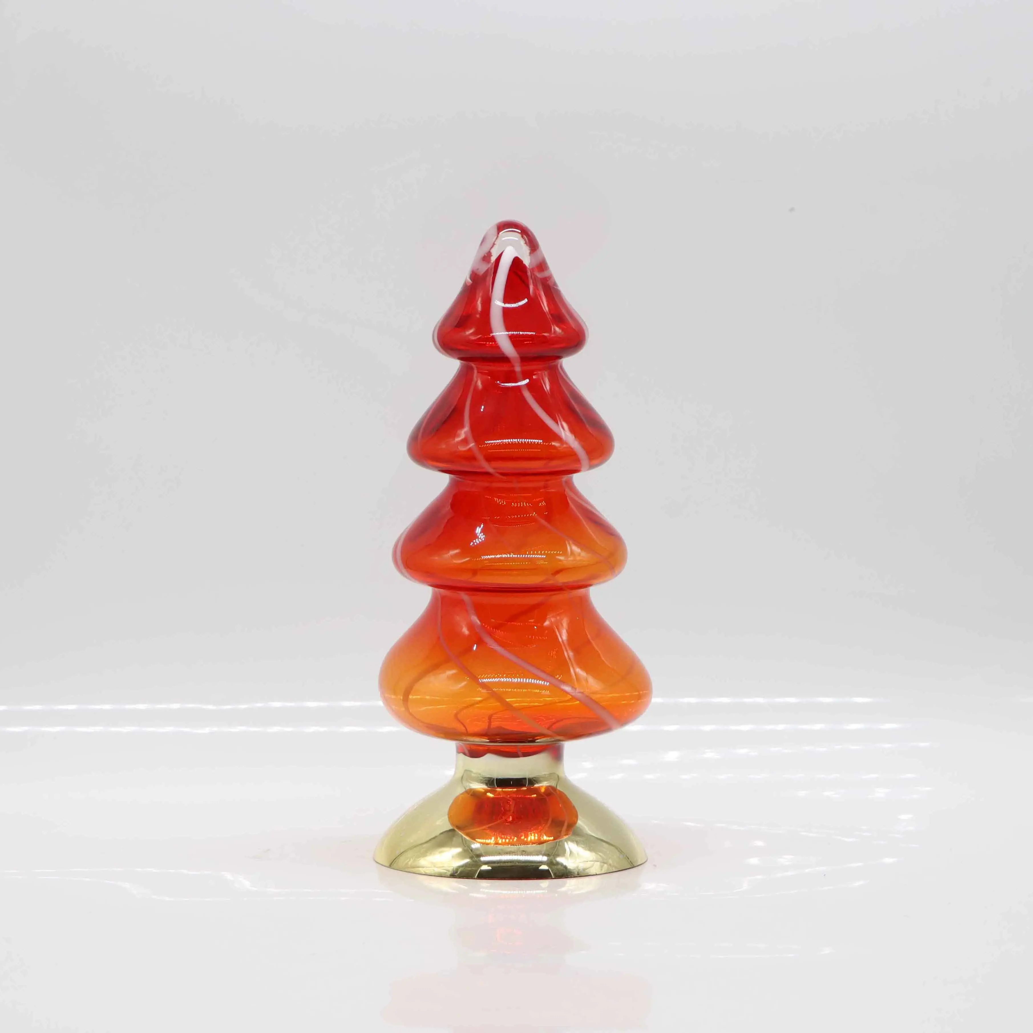 Tending Products 2024 New Arrivals Handmade Table Decoration Mercury Glass Christmas Tree Ornaments Green Red Christmas Tree